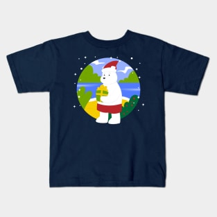 Summer Bear Christmas Kids T-Shirt